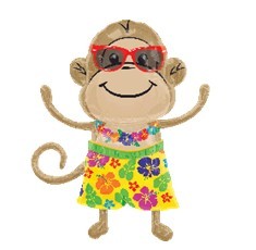 Monkey Luau Boy Shape夏威夷花猴（公）