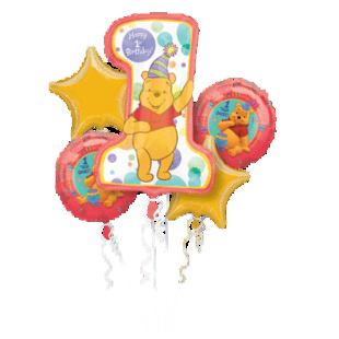 Pooh 1st Birthday1岁维尼生日快乐气球束
